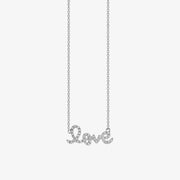 Sydney Evan 14ct white gold 'love' script necklace