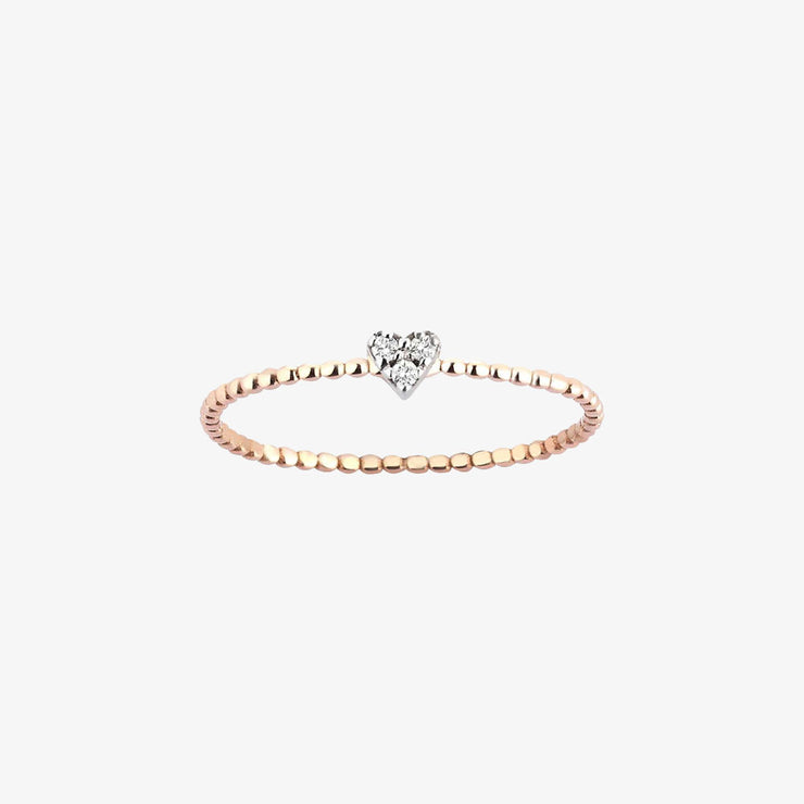 Kismet by Milka 14ct rose gold and diamond small love heart ring