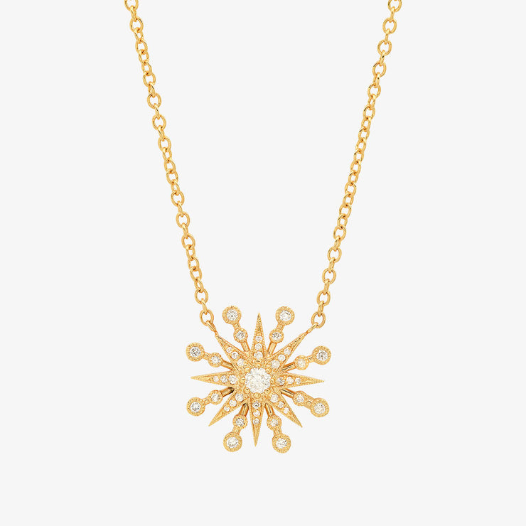 Colette 18ct yellow gold and diamond starburst necklace