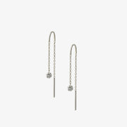 The Alkemistry 18ct white gold drilled diamond threader earrings