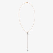 Kismet by Milka 14ct rose gold and diamond star and moon lariat necklace