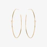 Zoe Chicco 14ct gold and diamond hoop earrings (pair)