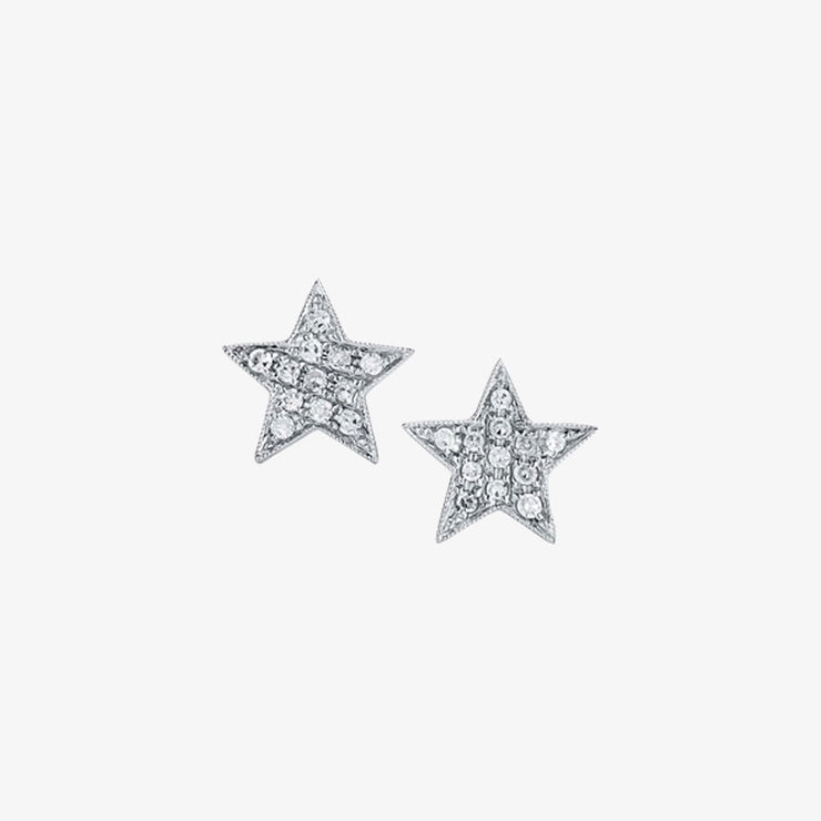 Dana Rebecca 14ct white gold and diamond star studs (pair)