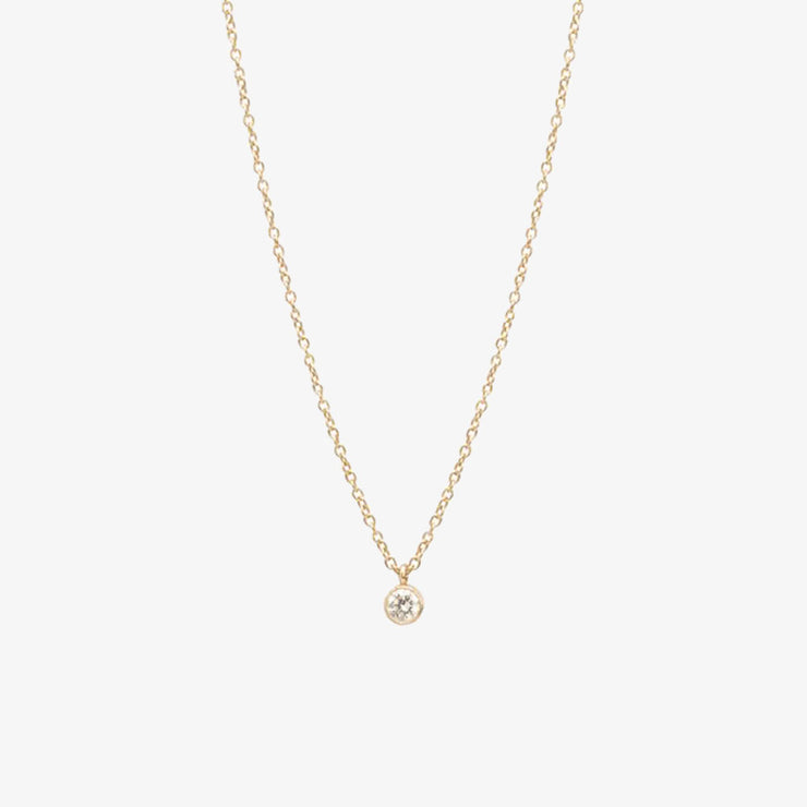 Zoe Chicco 14ct gold and diamond single drop necklace