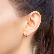 DANA REBECCA - 14CT GOLD, DIAMOND MINI HUGGIE EARRINGS (PAIR)
