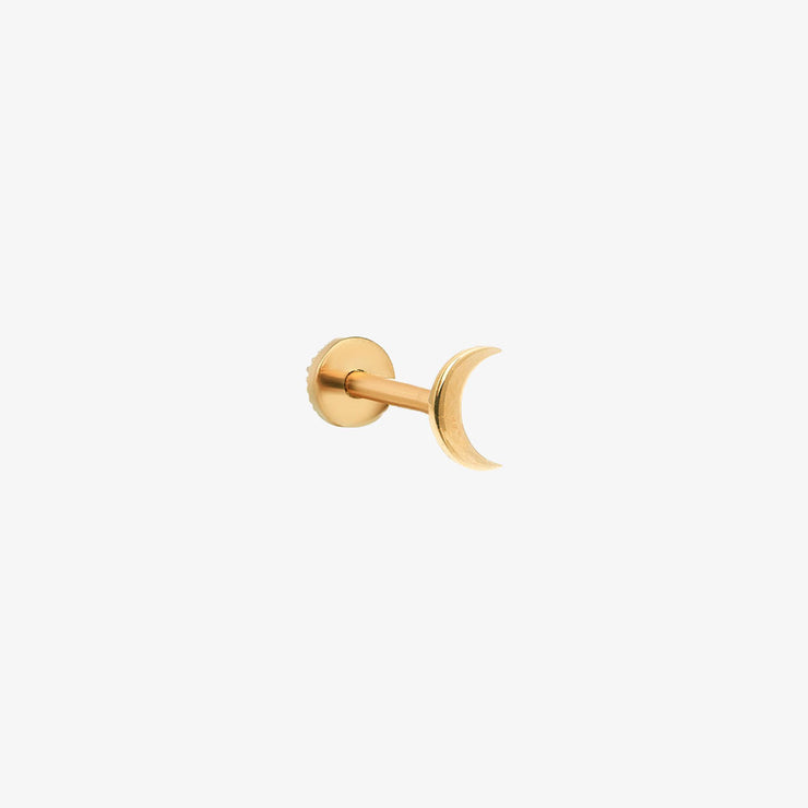 Kismet by Milka 14ct yellow gold plain moon screw flatback (single)