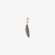 Kismet by Milka 14ct rose gold and diamond feather earring (single)