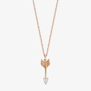Kismet by Milka 14ct rose gold and diamond small arrow necklace
