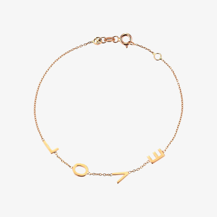 Kismet by Milka 14ct rose gold plain spaced out love bracelet