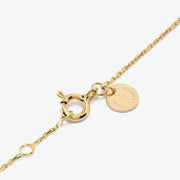 Morganne Bello 18ct yellow gold clover diamond bezel mother of pearl chain bracelet