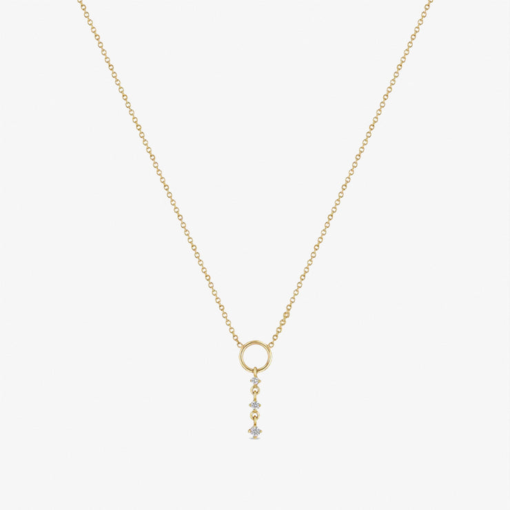 Zoe Chicco 14ct yellow gold and diamond drop necklace