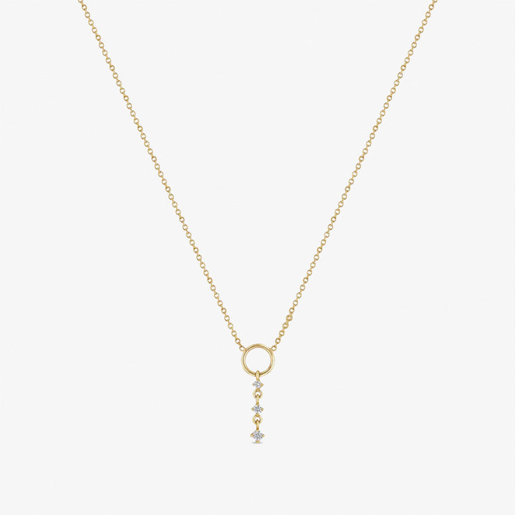 Zoe Chicco 14ct yellow gold and diamond drop necklace