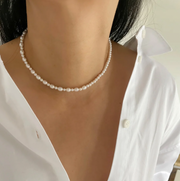 Poppy Finch 14ct yellow gold and pearl strand necklace